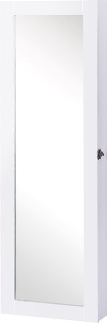 HOMCOM Spiegelschrank und Schmuckschrank 2 in 1 in Weiß mit großem Stauraum, Wandmontage, B/T/H: 37 x 9,5 x 112 cm - Bild 1