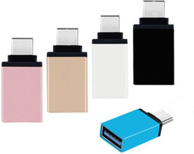 USB Typ C OTG Adapter USB 3.0 Konverter in Gold für Xiaomi Mi5 Huawei Honor 8 Nexus 5X 6P und Samsung Galaxy S8 - Bild 1