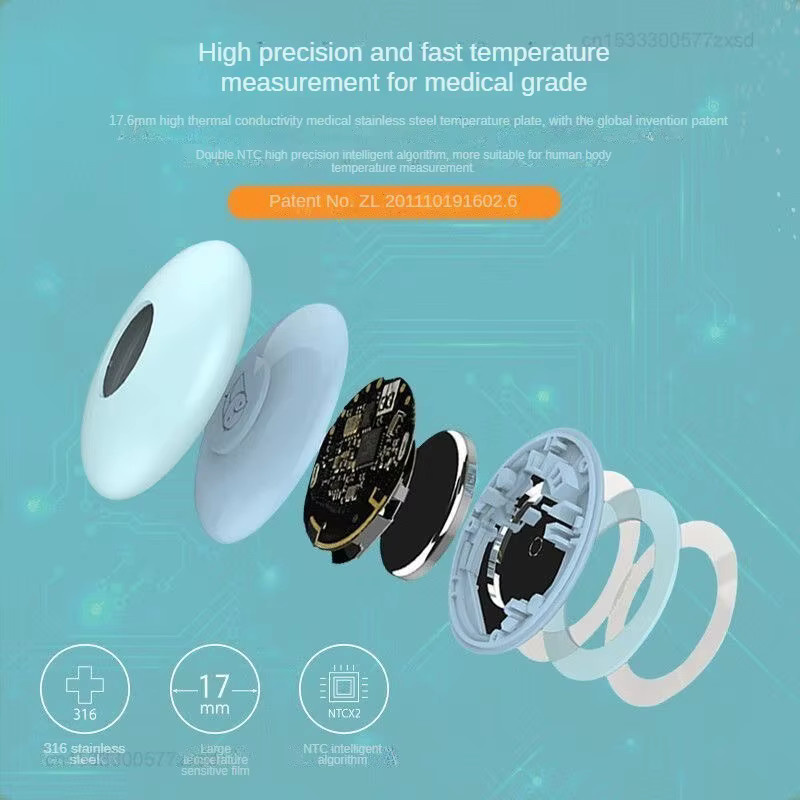 Miaomiaoce Intelligentes Digitales Baby-Smart-Thermometer mit Temperaturanzeige und Hochtemperaturalarm in Weiß - Bild 2