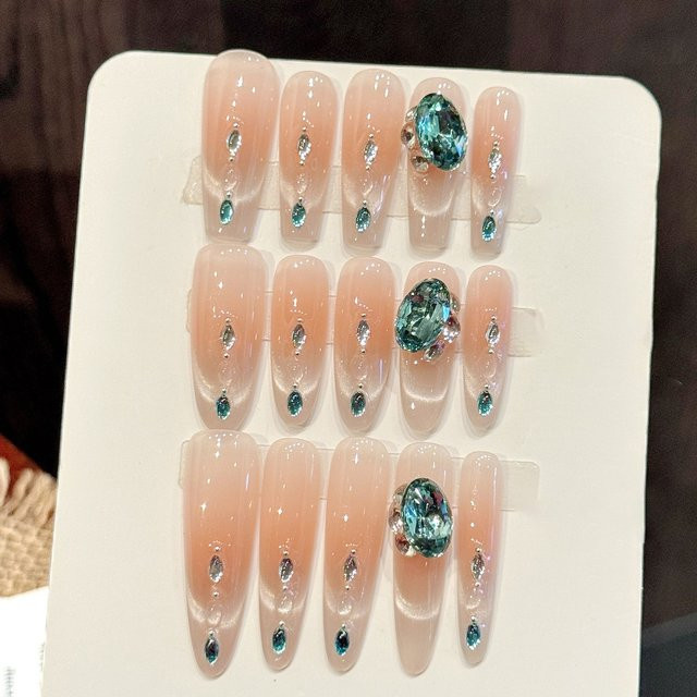 YADORNOS Kunstnägel zum Aufdrücken, eisblau, Glänzend, 10 Stück - Bild 1