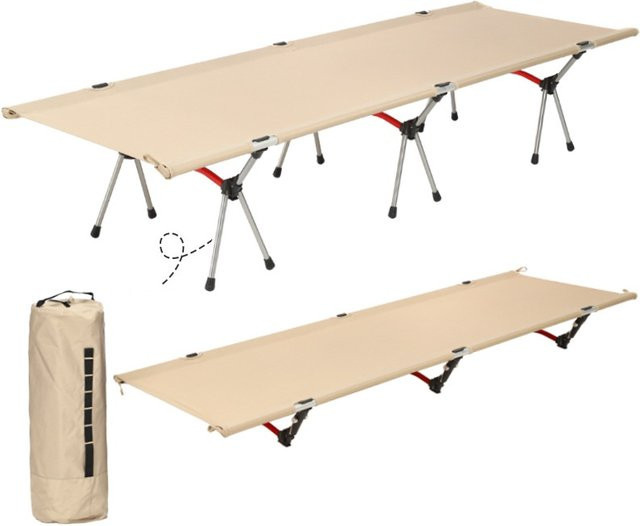 NatureBell Camping-Klappbett für Erwachsene mit Metallrahmen in Grün und Beige - Bild 1