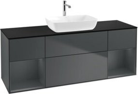 V&B Waschtischunterschrank Finion in Mattblau Lackiert, Breite: 160 cm, Tiefe: 50,1 cm, Höhe: 50,1 cm - Bild 1
