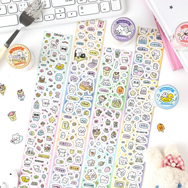Journamm Washi Tape Cartoon-Papierband in Multicolour, B: 5 cm, L: 2 m - Bild 1