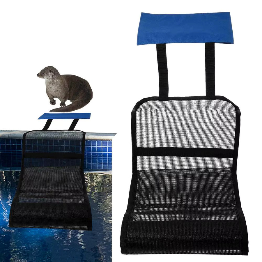 Faltbare Tierrettungs-Rampe aus blauem Oxford-Gewebe als schwimmende Rettungstreppe für den Pool - Bild 6