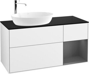 V&B Finion Waschtischunterschrank mit Wandbeleuchtung, Farbe: Weiß lackiert, Breite: 120 cm, Tiefe: 50,1 cm, Höhe: 50,1 cm - Bild 1