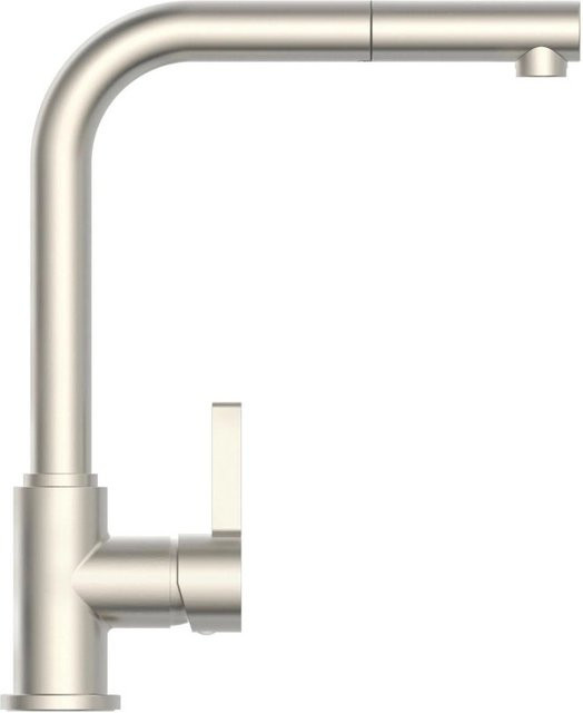 Sistant Oslo Küchenarmatur in Edelstahloptik mit ausziehbarem Brausekopf und schwenkbarem Auslauf - Bild 1