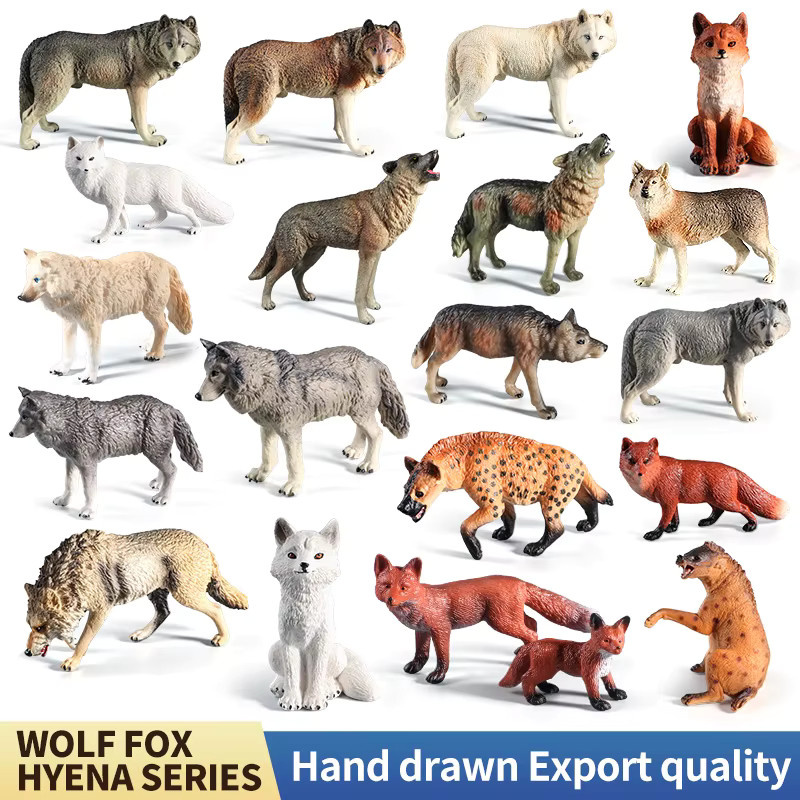 XIALIBAOMOWAN Arktischer Fuchs und rote Füchse Figuren Set, Waldtiere, Tiere - Bild 2