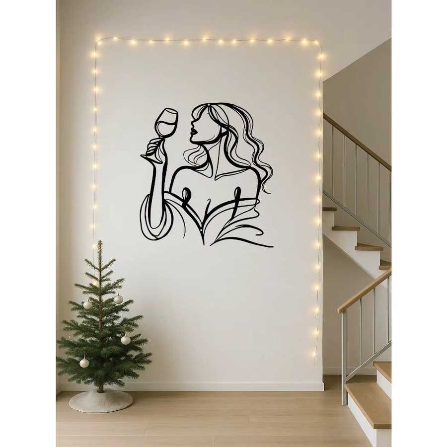 Wetterfeste Metall-Damen-Kunstskulptur von CIFBUY als Wanddekoration für Innen und Außen mit patiniertem Metallfinish, Höhe: 30 cm - Bild 1