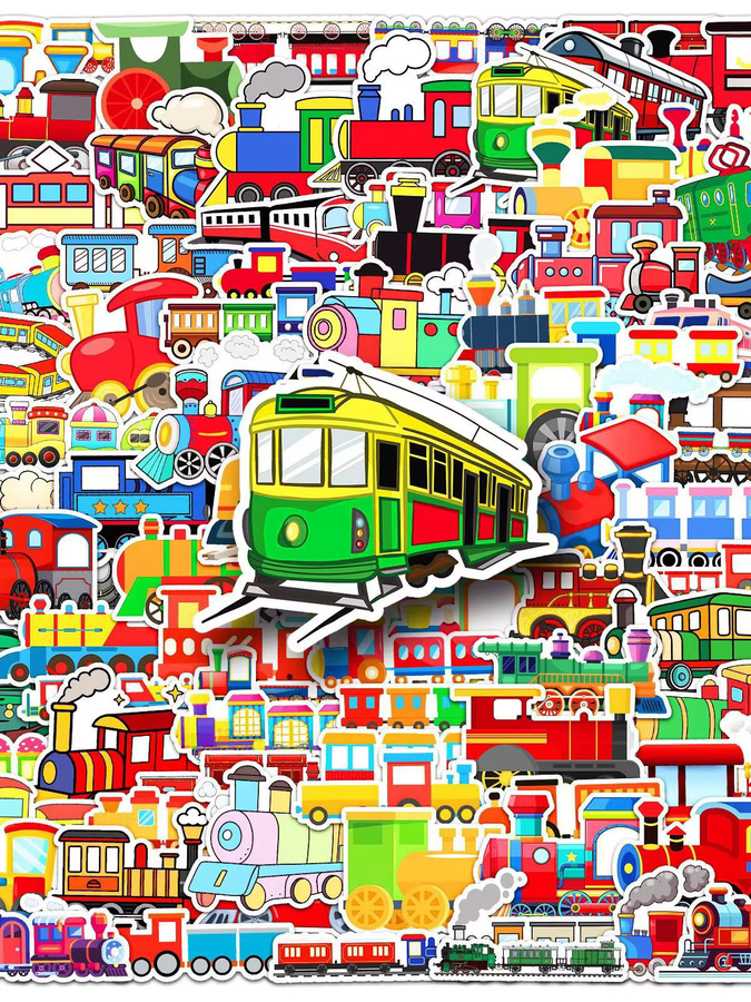 100 Stück Cartoon-Zug Graffiti-Aufkleber aus wasserfestem Vinyl in Multicolour für Laptop, Wasserflaschen und Gepäck - Bild 2