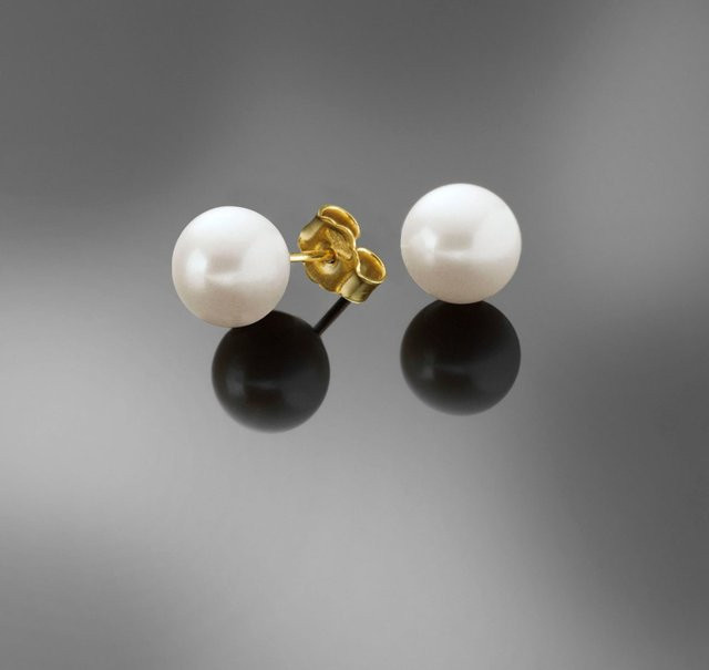 heine Ohrstecker 375 Gold, Perle, Unisex - Bild 1