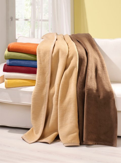Biederlack Wohndecke aus 100% Baumwolle in Blau, B/B/B: 200 x 150 x 150 cm - Bild 1