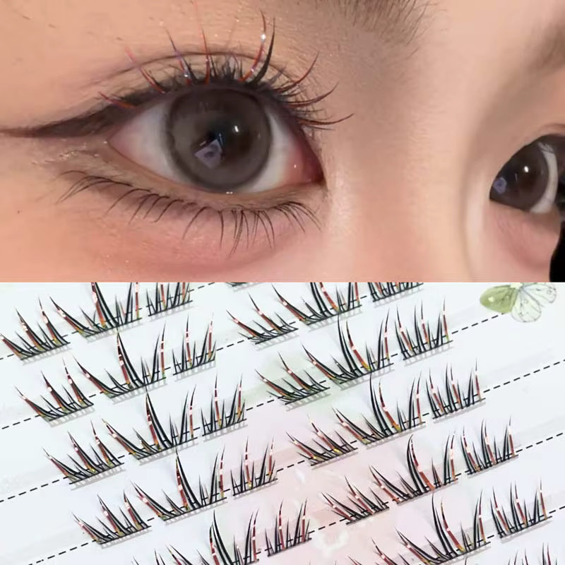 Herorange Wimpern Farbverlauf Rote Tränenförmig, Natürlich - Bild 2