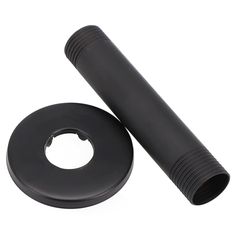VIBRATITE Duschkopfverlängerung für die Deckenmontage mit Flansch in Schwarz, Länge: 10 cm, G1/2-Anschluss - Bild 4