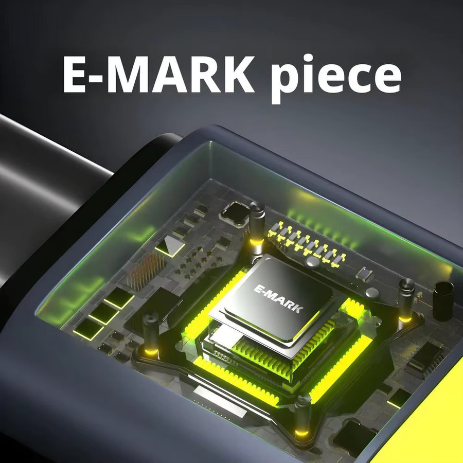 USB Typ-C-zu-Typ-C-Kabel mit Digitalanzeige für 240 W Schnellladung aus Flüssigsilikon in Grün - Bild 5