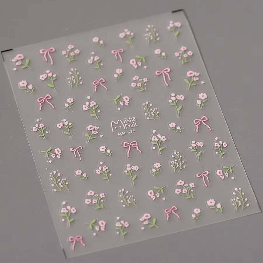 NAILFYOU Nagel Aufkleber, Blumen und Schmetterling, Rosa, Weiß, Lila, Schwarz - Bild 2
