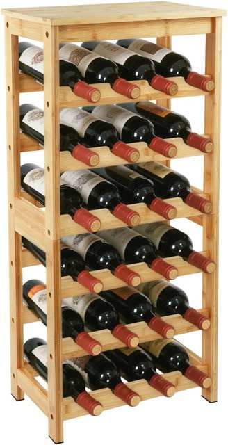 Relaxdays Weinregal aus Bambus in Natur für 24 Flaschen, B/H/T: 82 x 36 x 24 cm - Bild 1