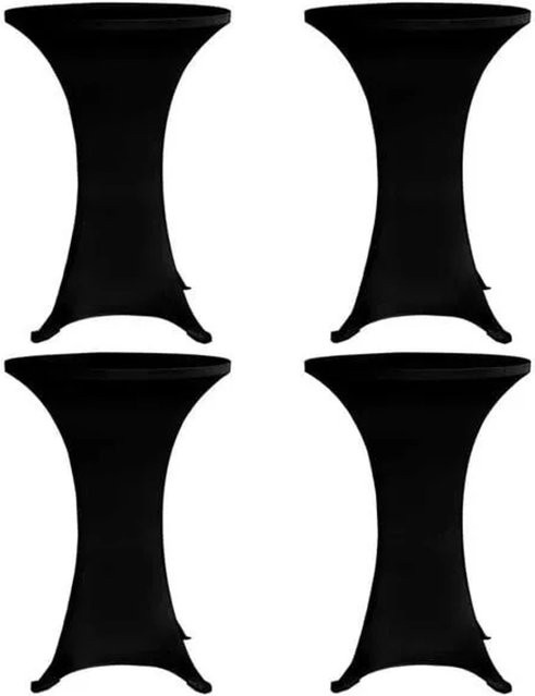 4er Set DELUKE Stretch-Stehtischhussen AMAU in Schwarz, elastische Tischdecken für runde Stehtische, Durchmesser: 70 cm - Bild 1