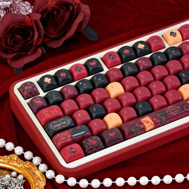 Individuelle Tastatur-Tastenkappen im Queen-Design mit 130 Tasten, MOA-Profil aus PBT-Material für MX-Switches, Mehrfarbig - Bild 1