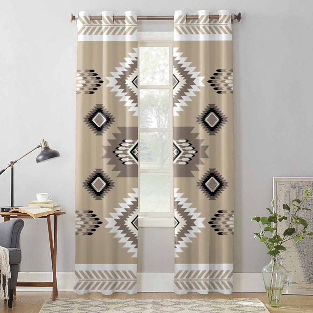 Böhmische Fensterdekoration Super Six Vorhang mit geometrischem Design in Grau, Breite: 135 cm, Höhe: 60 cm - Bild 1