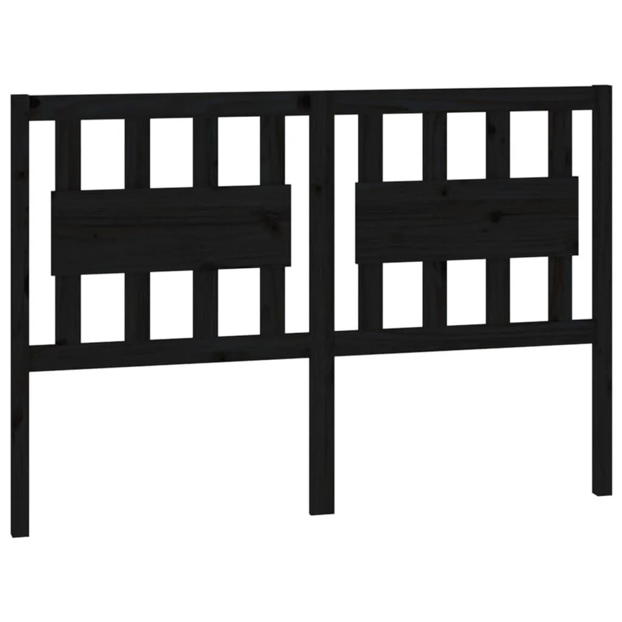 vidaXL Kopfteil aus Massivholz Kiefer in Schwarz, rustikal, B: 125,5 cm, T: 4 cm, H: 100 cm - Bild 2