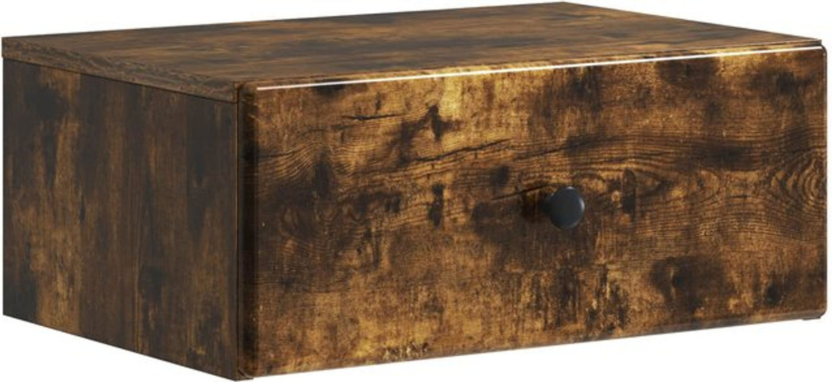 Wandmontierter Nachttisch vidaXL aus Eiche in Braun und Grau, B/T/H: 49 x 34,5 x 20 cm - Bild 1