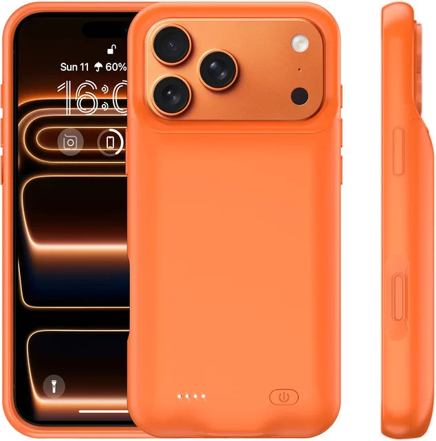 Fraternize Magnetische Akku-Ladegerät-Hülle für iPhone 17 Pro Max in Orange - Bild 1