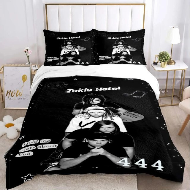 Bettwäsche-Set Tokio Hotel Band mit Bettbezug und Kissenbezug, Farbe Schwarz, Material Mikrofaser, B/H: 135 x 200 cm - Bild 1