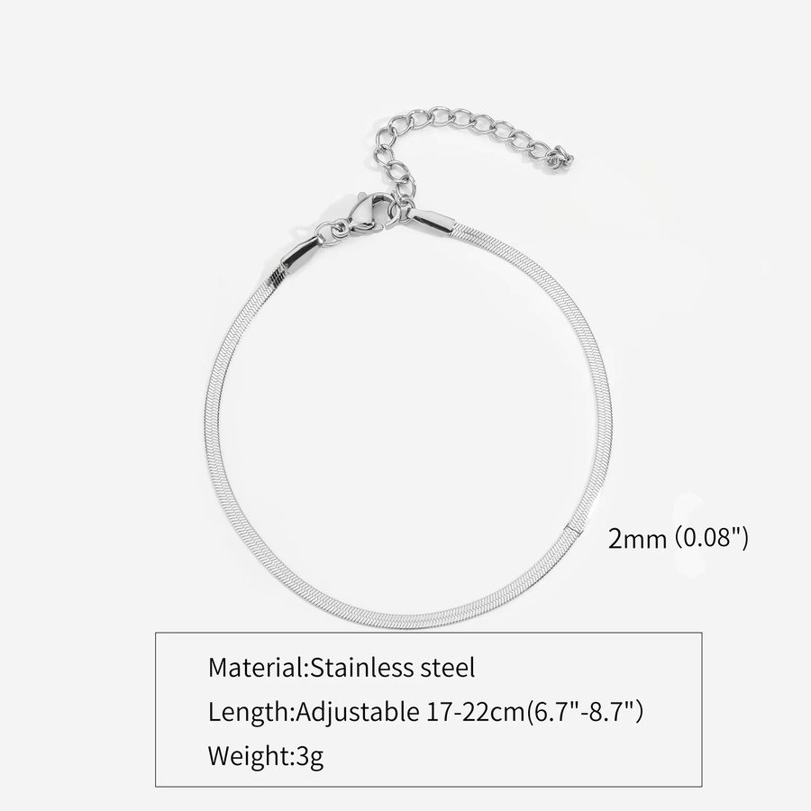Armband Edelstahl, Silber, 3mm, Unisex, Vintage - Bild 3