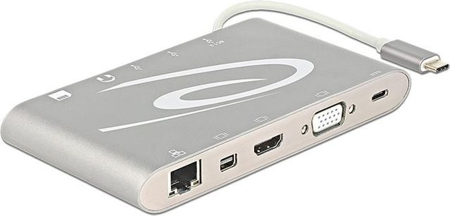 Delock USB Type-C 3.1 Dockingstation mit HDMI und DisplayPort in Silber/Grau für 4K UHD 30 Hz - Bild 1