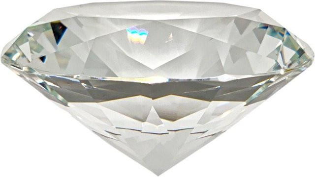Haixuelec Facettierter Glasstein in Weiß, Künstlicher Kristall für Dekoration und Hochzeit, Durchmesser: 80 mm - Bild 1