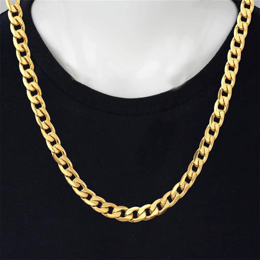 Halskette Edelstahl, Gold Silber Farbe, Cuban Link, 8mm, Unisex - Bild 3