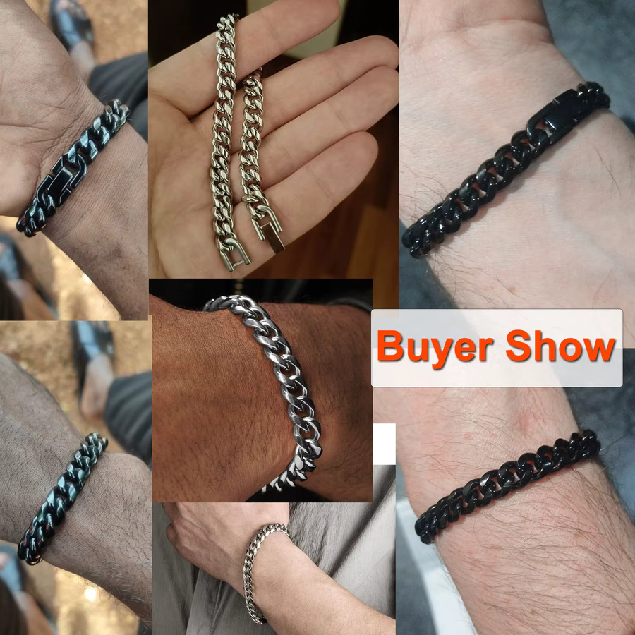 Vnox Armband, Edelstahl, Schwarz, Herren - Bild 3