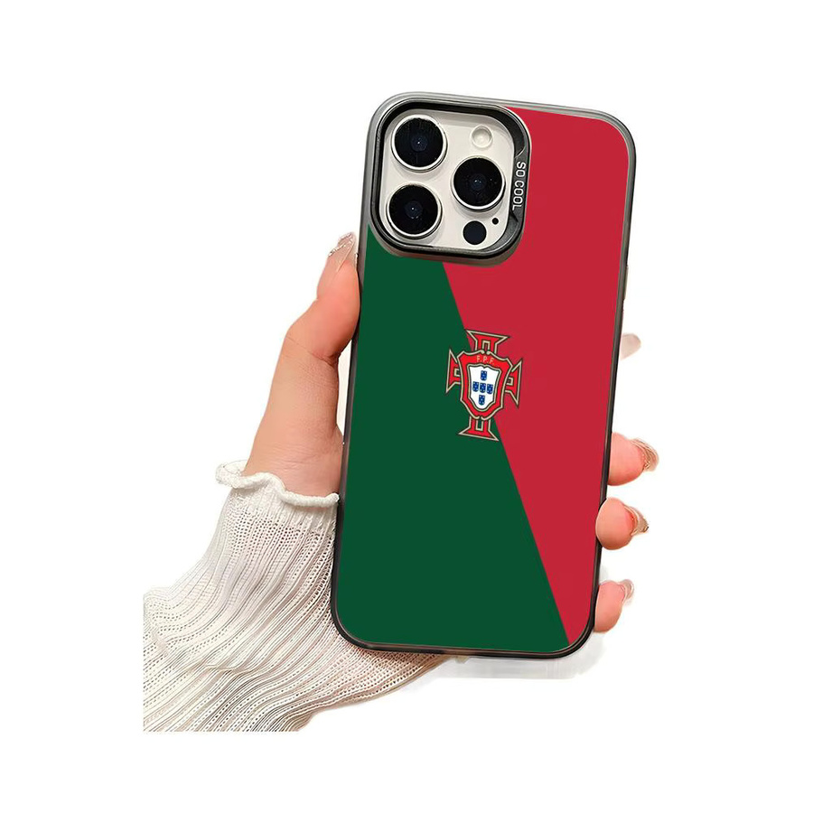 Stoßfeste iPhone Handyhülle mit Portugal-Flagge im Farbverlauf aus TPU Soft-Touch für Apple iPhone 11 12 13 14 15 16 17 Pro Max in Multicolour und Pink - Bild 4