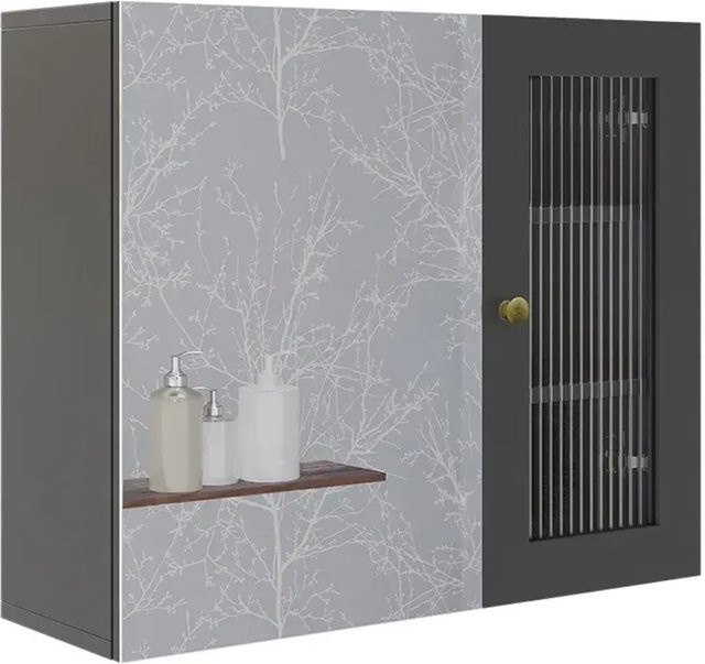 Vicco Badspiegelschrank Malte in Grau, Wandmontage mit Spiegeltüren, B/H: 60 x 50 cm - Bild 1