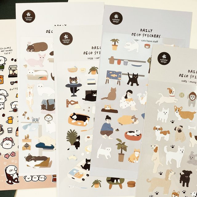 Koreanische Suatelier-Kollektion DIY Aufkleber mit niedlichen Haustieren für Scrapbooking und Tagebuch, Mehrfarbig - Bild 1