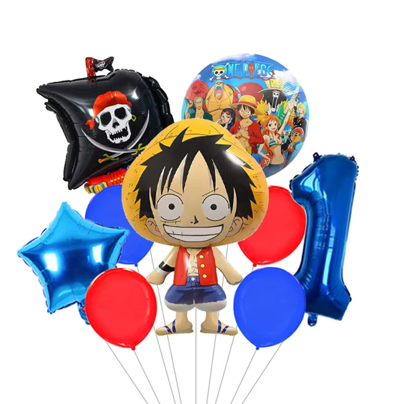 Bandai One Piece Luffy Party-Set mit Folienballons und Latexballons in Multicolour für Geburtstag und Babyparty - Bild 2