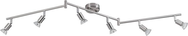 Pocoline LED-Spot Boris in Nickel, 6-flgige Deckenleuchte mit 6 verstellbaren Brennstellen, Farbe: Silber, B/H/L: 120 x 9 x 10 cm - Bild 1
