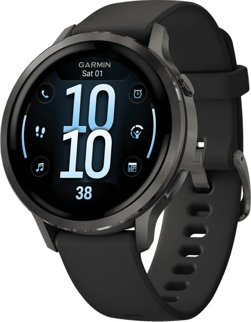 Garmin Venu 4 Smartwatch Schwarz mit Silikonarmband und GPS - Bild 1