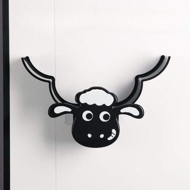 Yiran Furniture Wandhalter Schaf-Tier Rollenpapierhalter und Kunstskulptur für Badezimmer in Schwarz - Bild 1