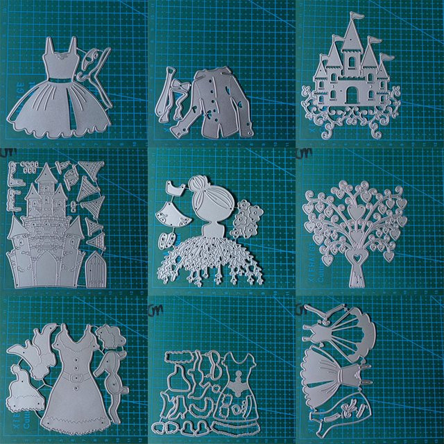 Metall Stanzschablone Herz und Baum für Scrapbooking und Bastelarbeiten in Silber - Bild 1