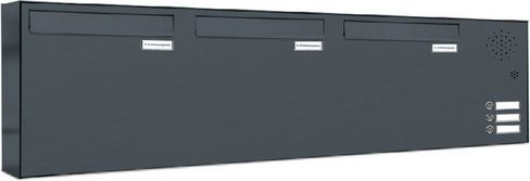 AL Briefkasten für 3 Parteien mit Zaundurchwurf, grau, B/H/T: 130,0 x 34,5 x 11,6 cm - Bild 1