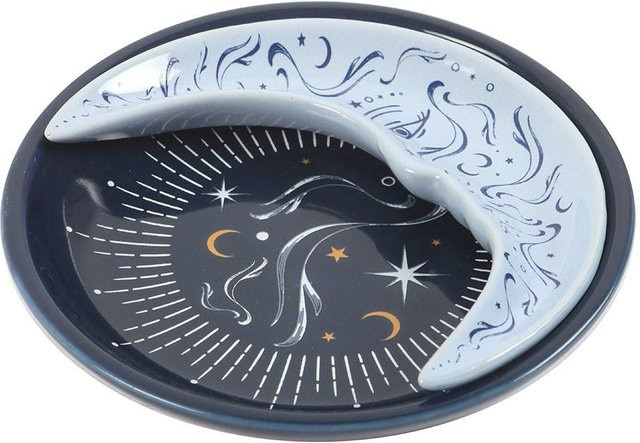 Etwas Anderes Mond Schmuckschale aus Keramik in Blau, B/T/H: 11,5 x 11,5 x 11,5 cm - Bild 1