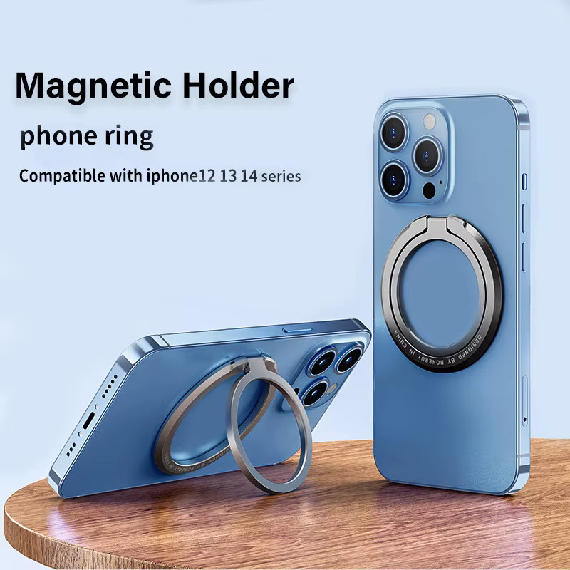 WSSHE Magnetischer Ringhalter für MagSafe Zubehör, Einstellbare Fingerhalterung für iPhone, Silber - Bild 2