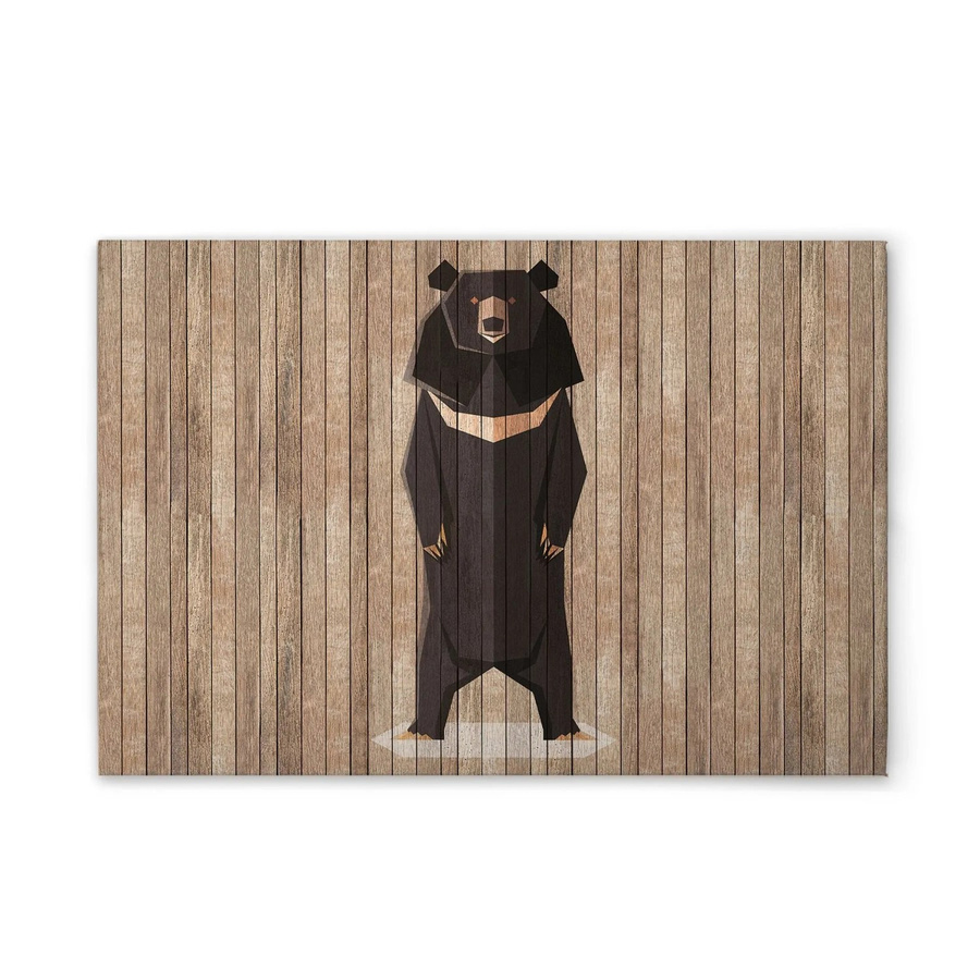 Tadessi Leinwandbild Bär in Holzoptik, Farbe: Beige/Braun, Breite: 60 cm, Höhe: 90 cm - Bild 2