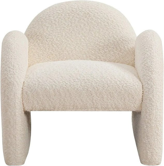 Mosalo Sessel mit gerader Rückenlehne aus Bouclé in Beige, B/T/H: 48 x 51 x 45,5 cm - Bild 1