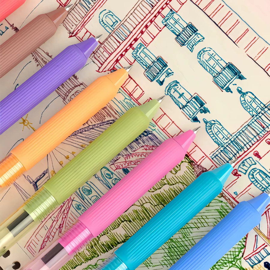 8 bunte Gelstifte mit 0,5 mm Spitze für sanftes Schreiben und Zeichnen, Mehrfarben-Set mit komfortablem Griff für DIY-Journaling und Hervorhebungen - Bild 3