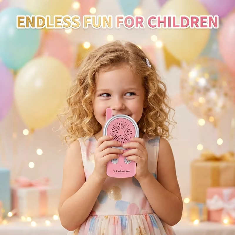 IAKEMIC Tragbarer Sprachnachrichtenrekorder in Pink mit Ein-Knopf-Aufnahmefunktion für bis zu 10 Nachrichten, ideal für Senioren und Kinder - Bild 1