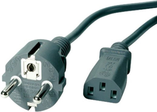 Vivanco Kaltgerätekabel 3-polig IEC Stecker, grau, Länge: 1,8 m - Bild 1