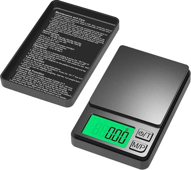 Digitale Präzisions-Taschenwaage Oudun in Gold, Kapazität 500g mit 0,01g Genauigkeit - Bild 1
