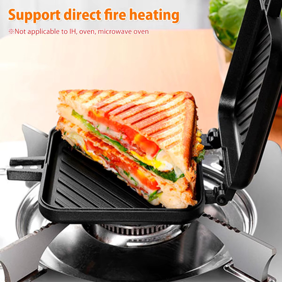 Willstar Sandwichmaker mit doppelseitiger Antihaftbeschichtung in Schwarz zum Backen von Toast, Waffeln und Pfannkuchen - Bild 4